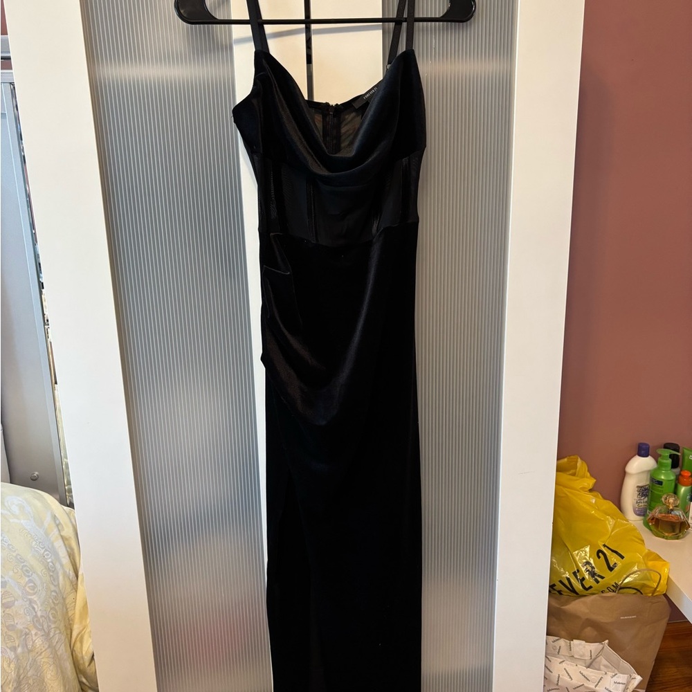 Elegant Black Evening Gown corset